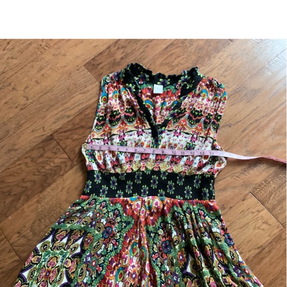Bila Multicolor Floral Boho Maxi Dress - Black Trim - Picture 8 of 11